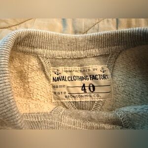BRONSON MFG. Naval Sweatshirt 100% cotton